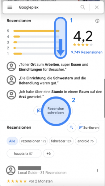 Google Rezensionen bearbeiten